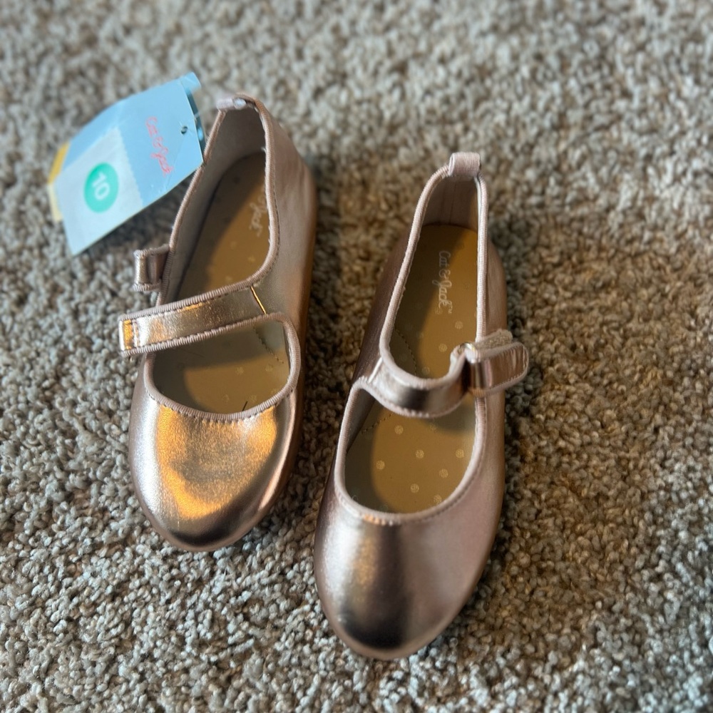 Cat & Jack Silver and Gold Dress Shoes Mary Jane Style